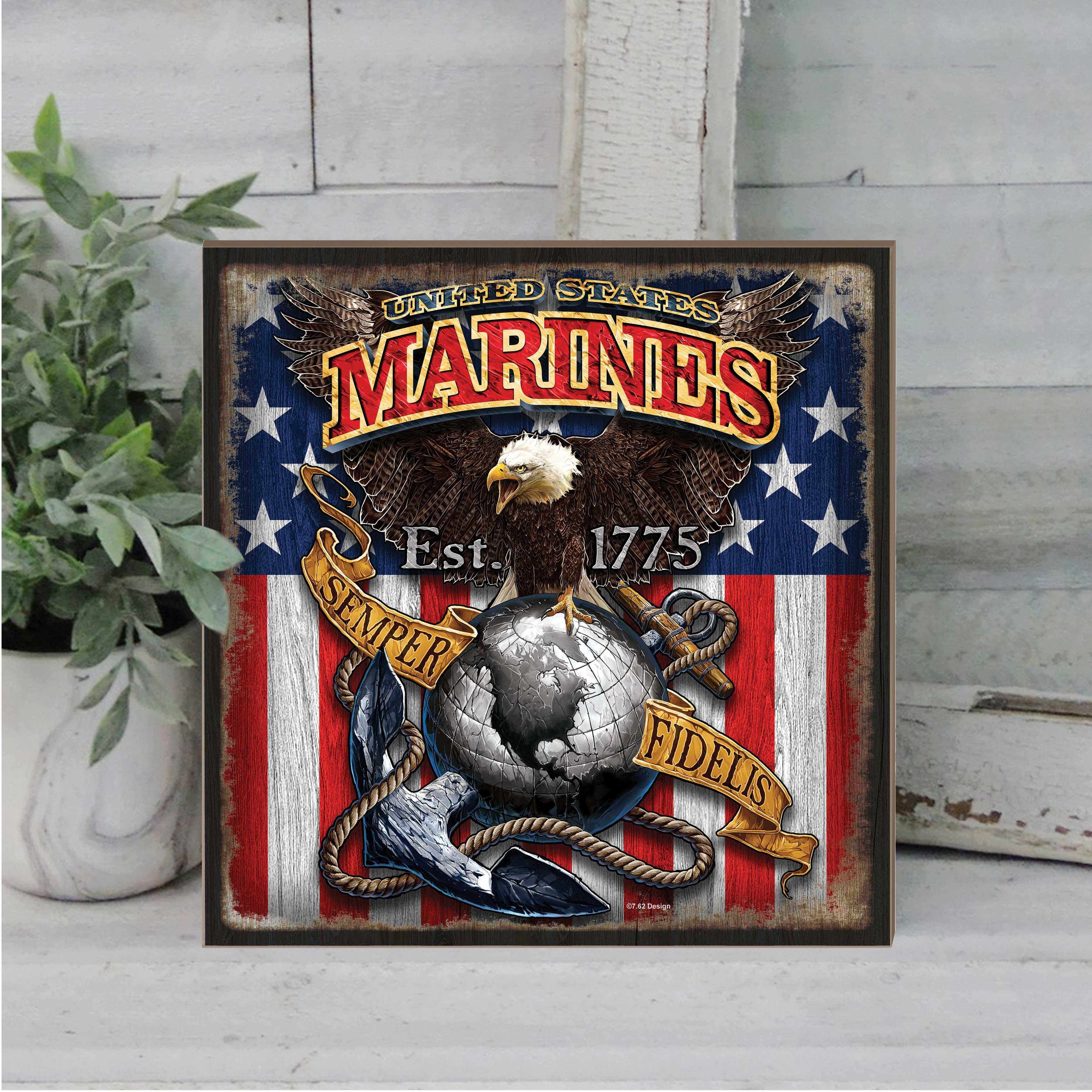 7.62 Design Fighting Eagle Targa Parete USMC 25x25 cm