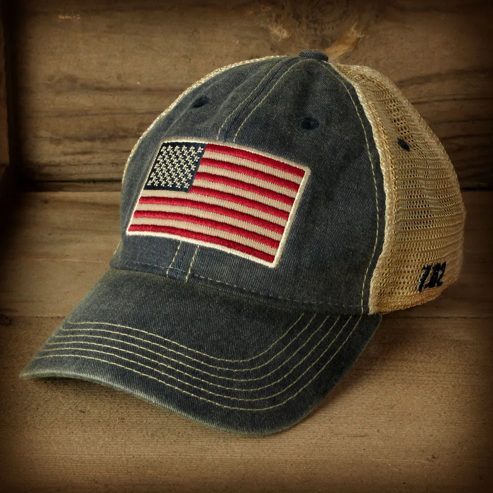 7.62 Design American Flag Cappello Trucker Blu Taglia Unica