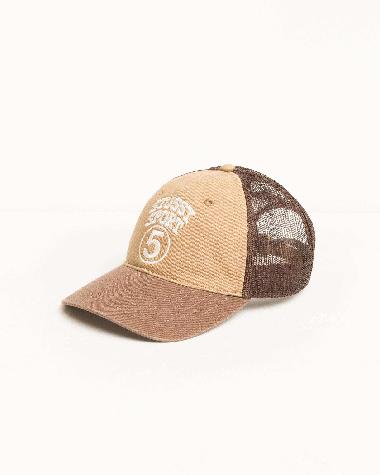 Stussy Sport 5 Trucker Berretto Khaki Cotone