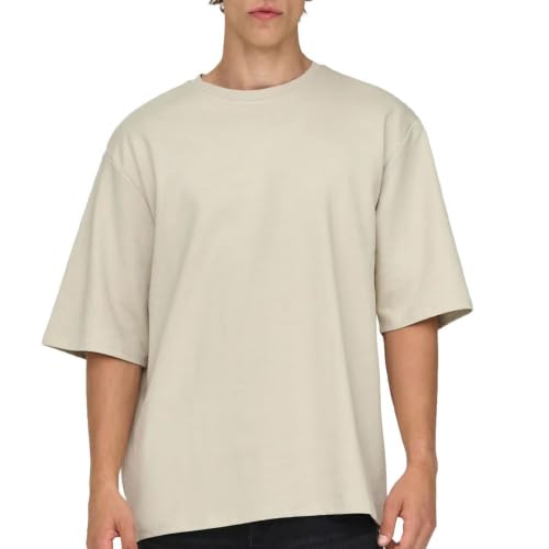 Only & Sons T-shirt maglietta uomo beige print S