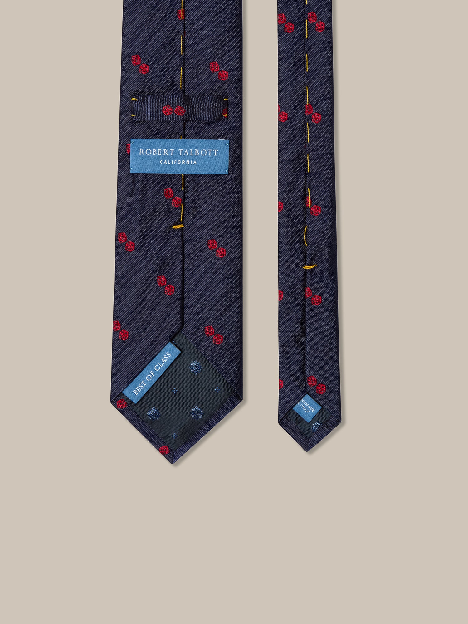 Robert Talbott Robert cravatta navy dadi seta
