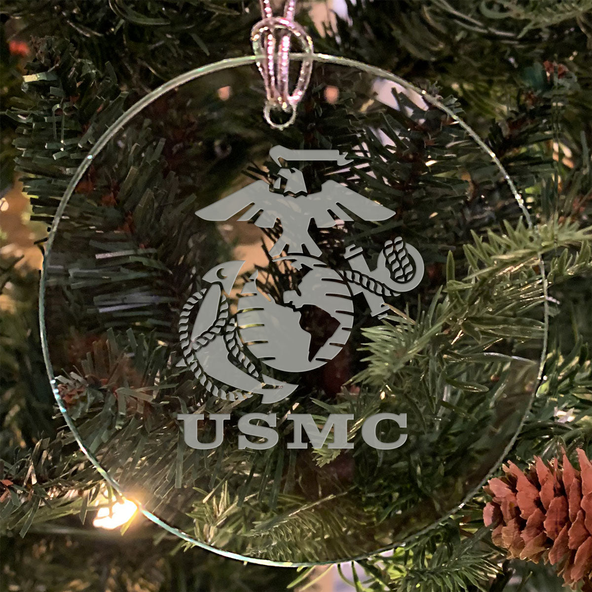 7.62 Design Ornaments USMC EGA Vetro Inciso 8 cm