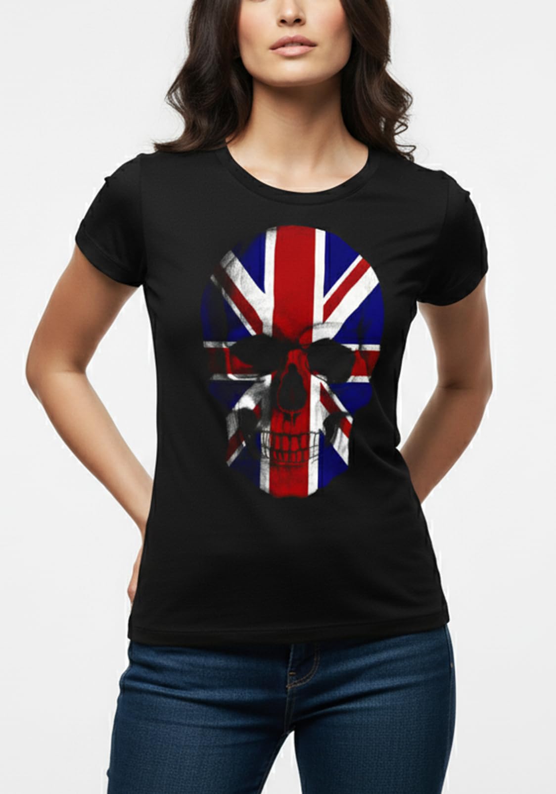 MAKAYA T-Shirt Donna Skull maglietta taglia S cotone