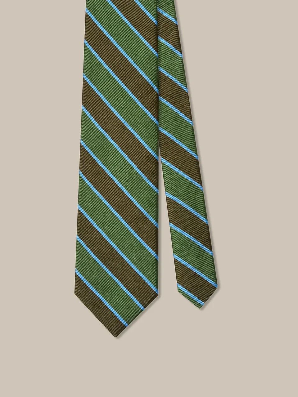 Robert Talbott Cricket Stripe cravatta seta verde multi REG
