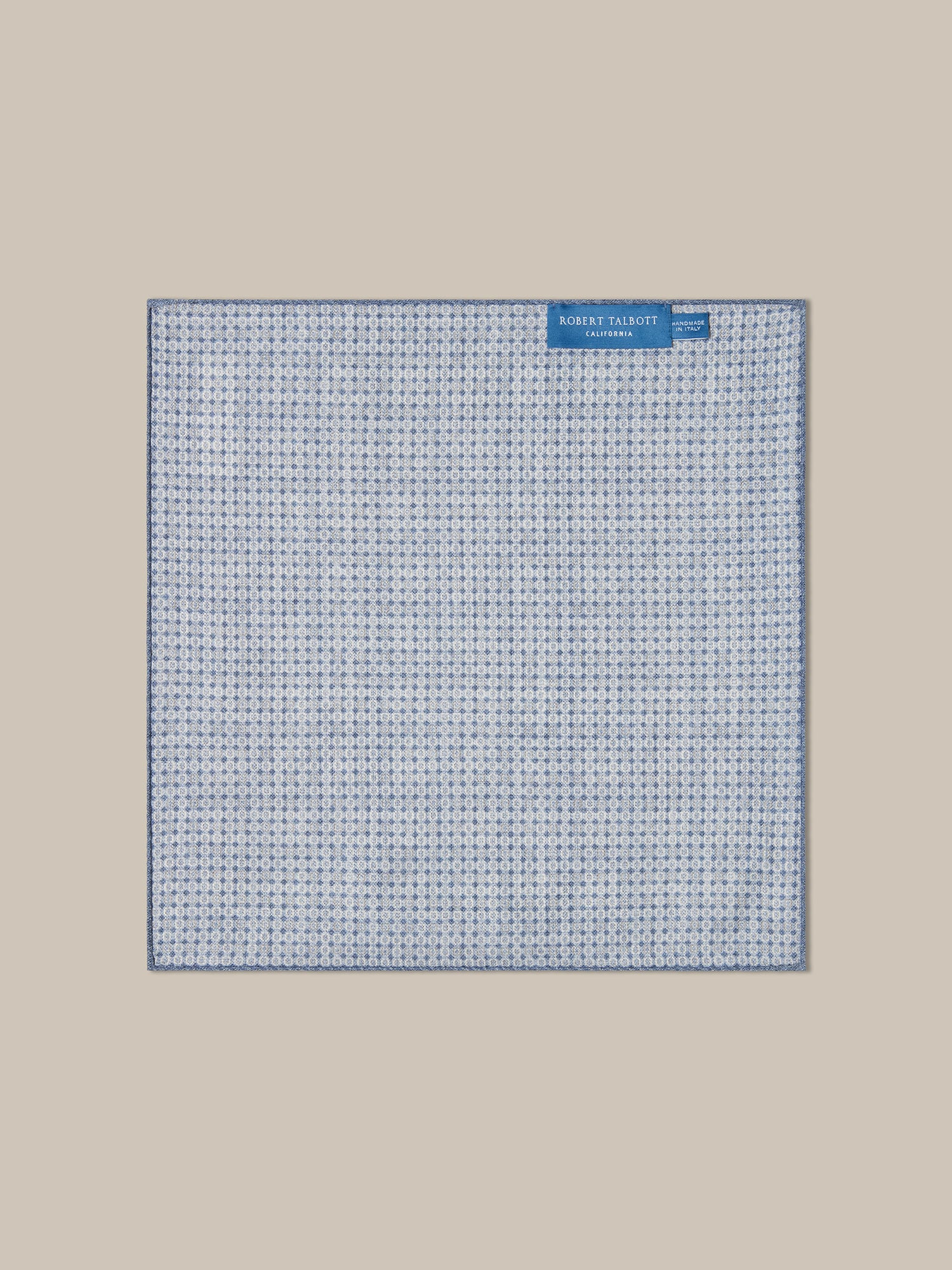 Robert Talbott Colton pochette seta reversibile blu OS