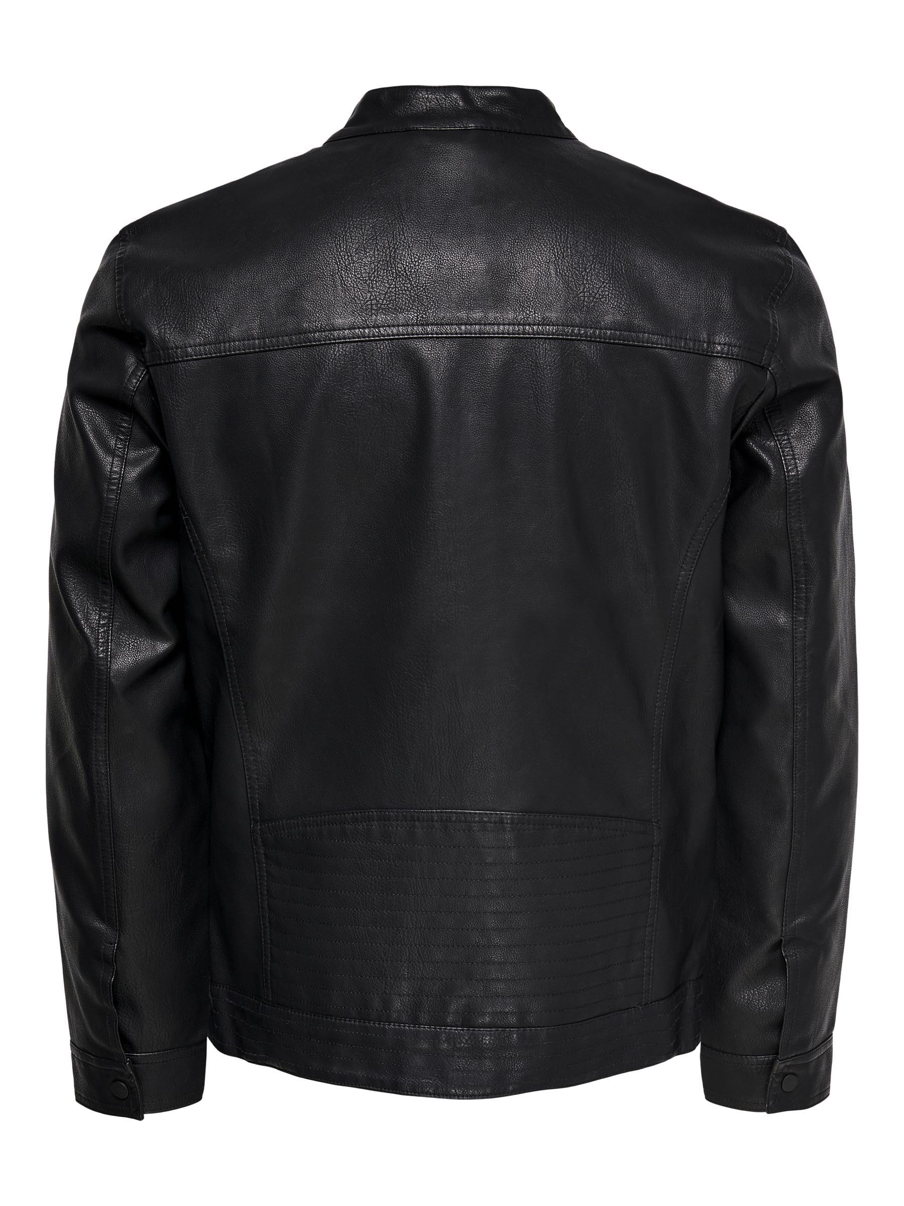 ONLY & SONS Onsal Pu Giacca Ecopelle Nero Trapuntata