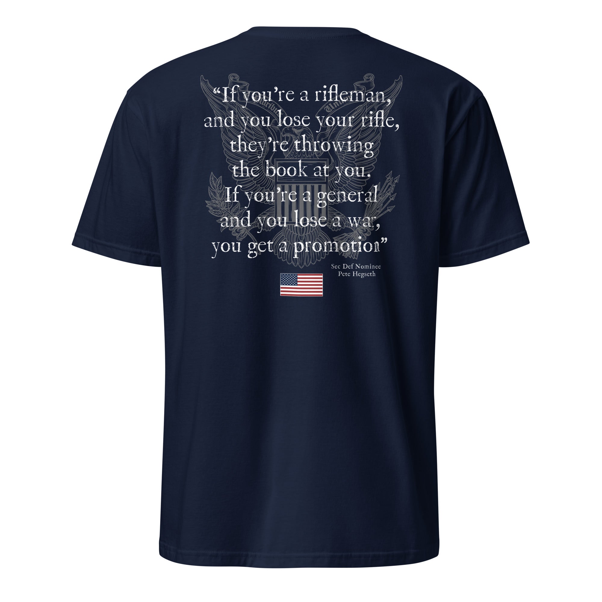 7.62 Design Pete Hegseth Rifleman Quote T-shirt uomo nera