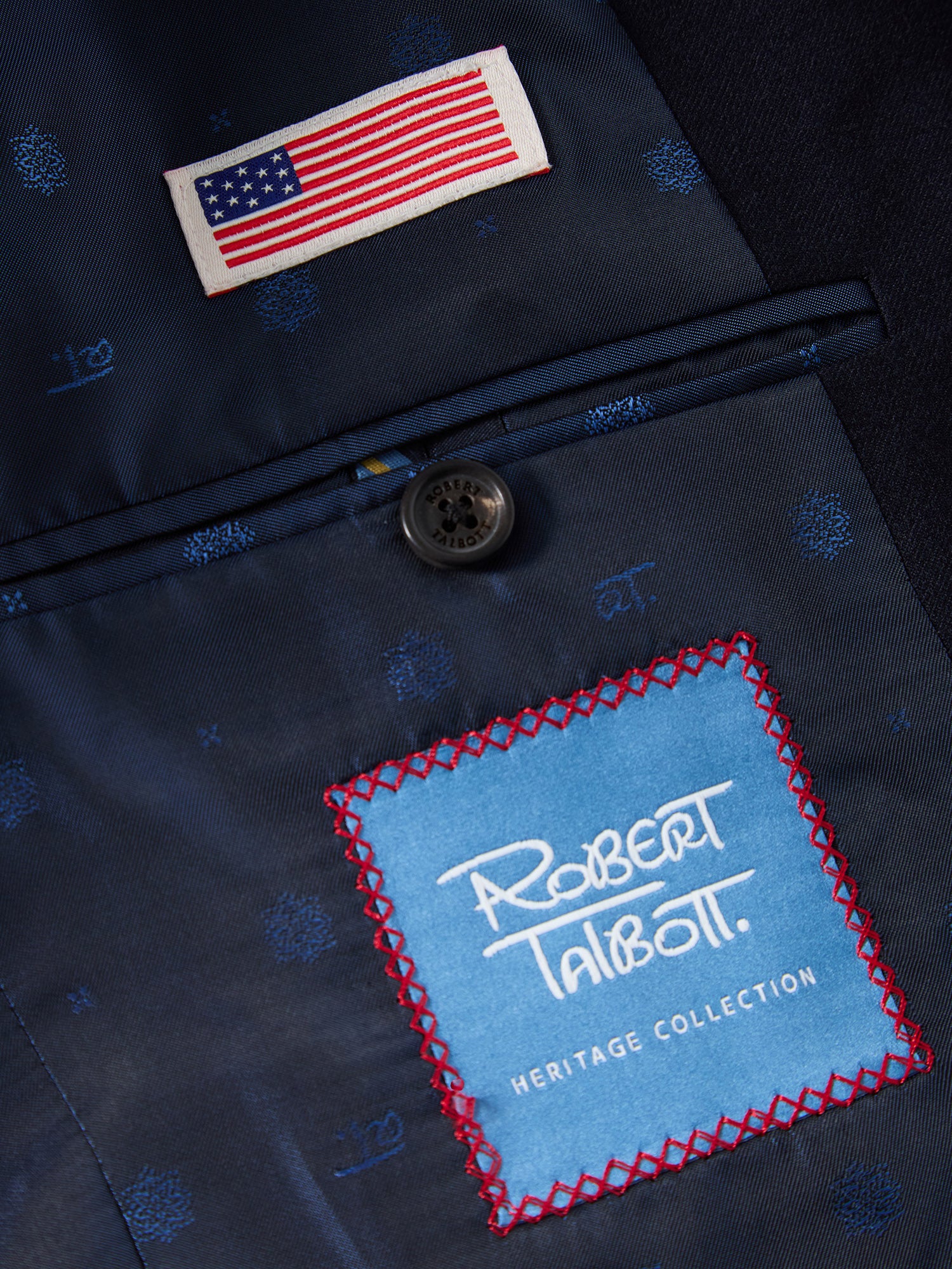 Robert Talbott Booth blazer lana navy monopetto 40R