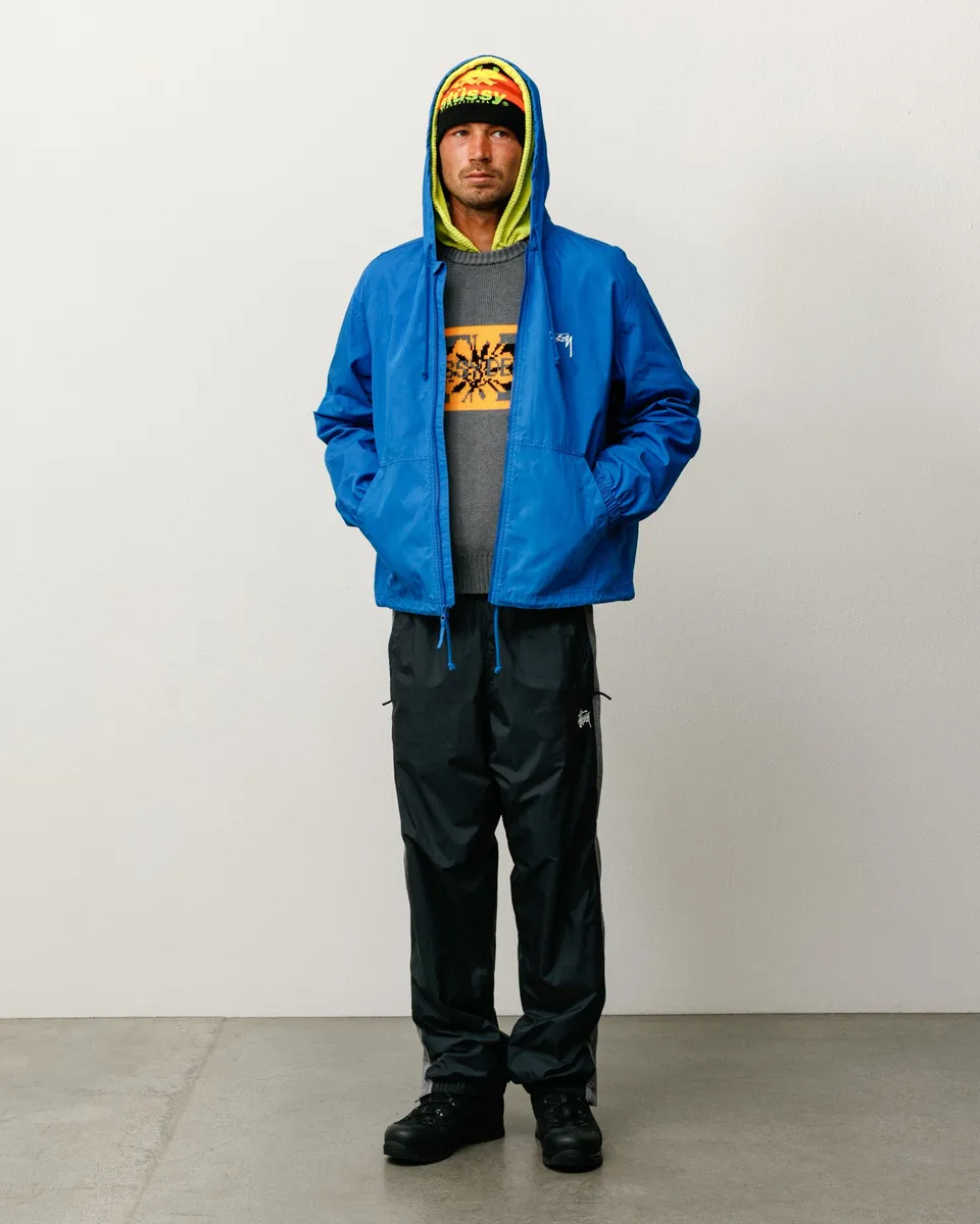 Stussy Side Stripe Track Pant tuta nera nylon relaxed