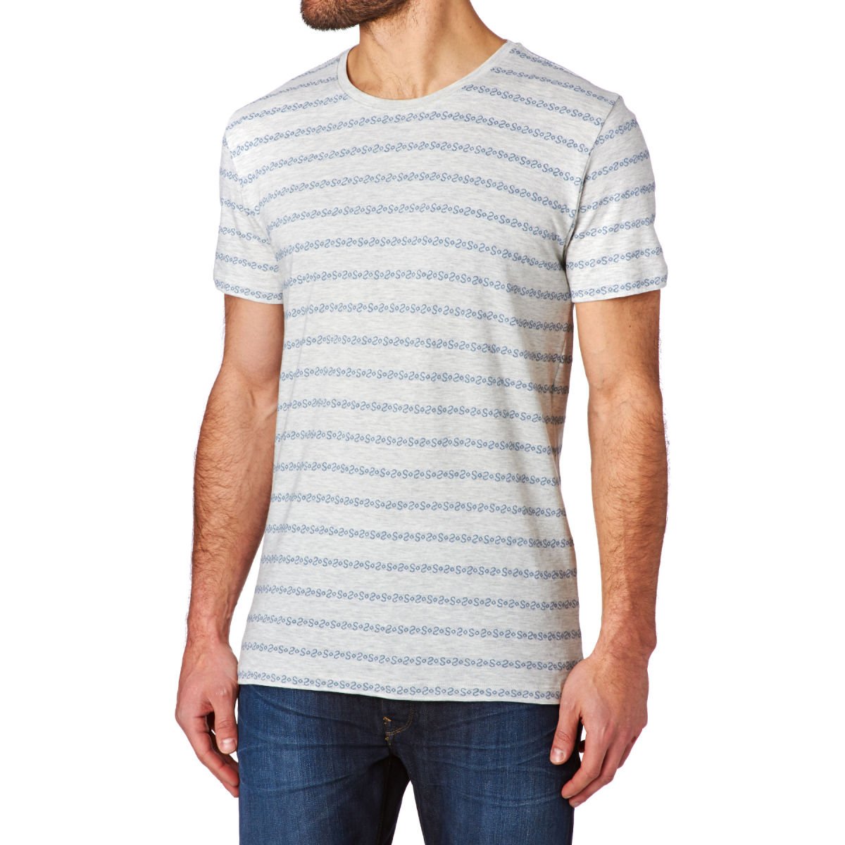 ONLY & SONS Onsmort Jaquard O-Neck t-shirt L Night Sky cotone