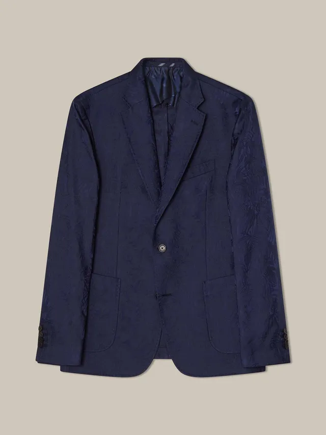 Robert Talbott Wright Blazer Seta Blu Notte 42