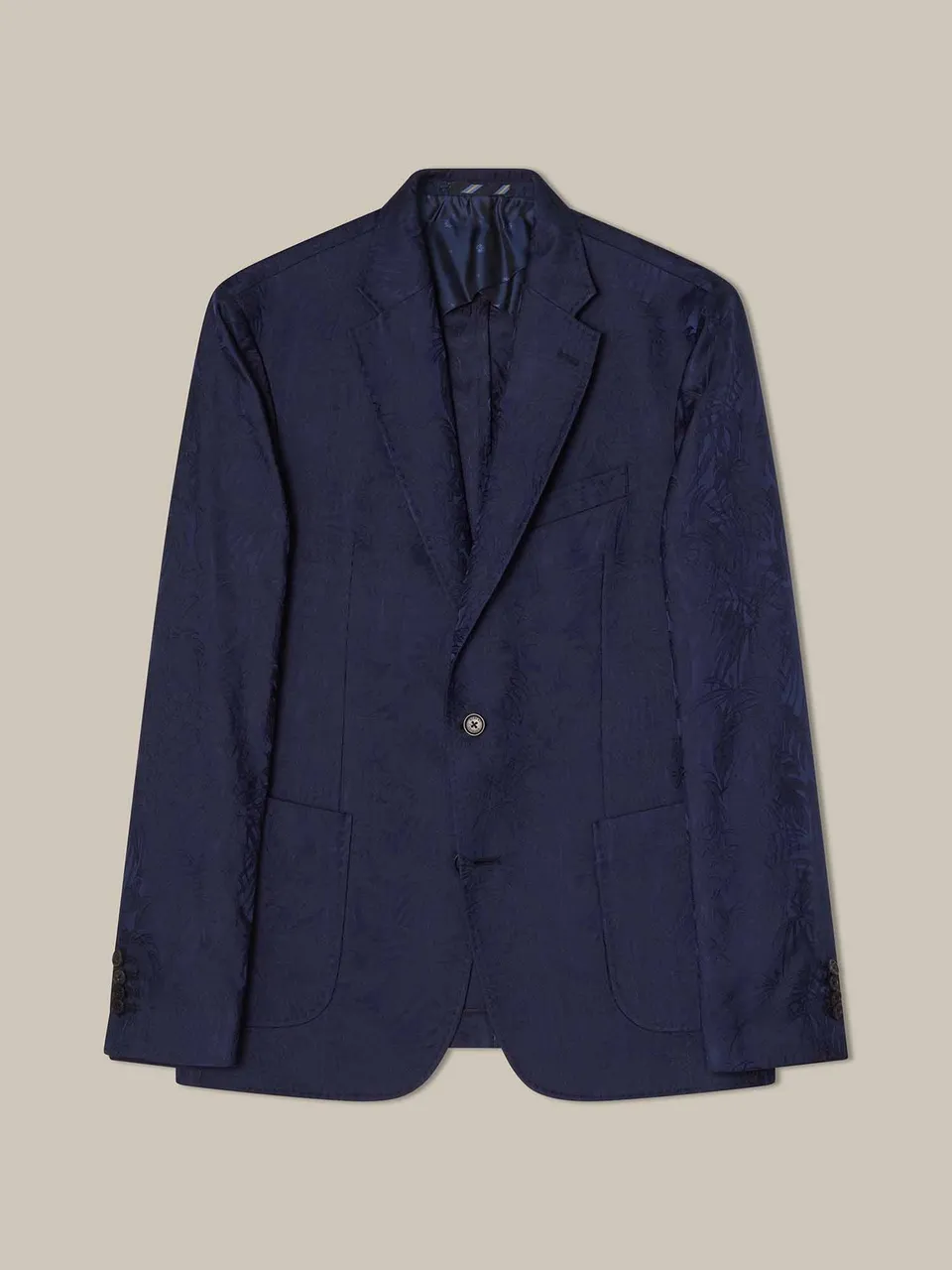 Robert Talbott Wright Blazer Seta Blu Notte 42