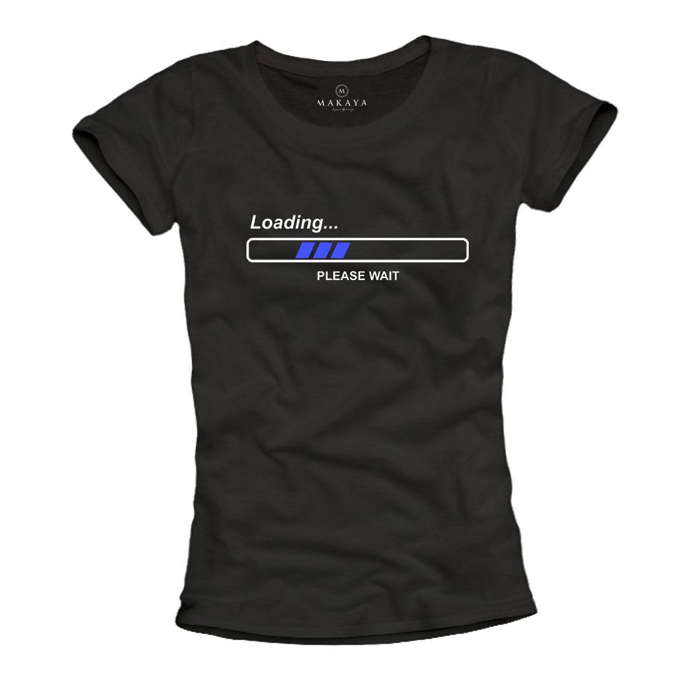 Makaya Loading Please Wait T-Shirt Donna Cotone L
