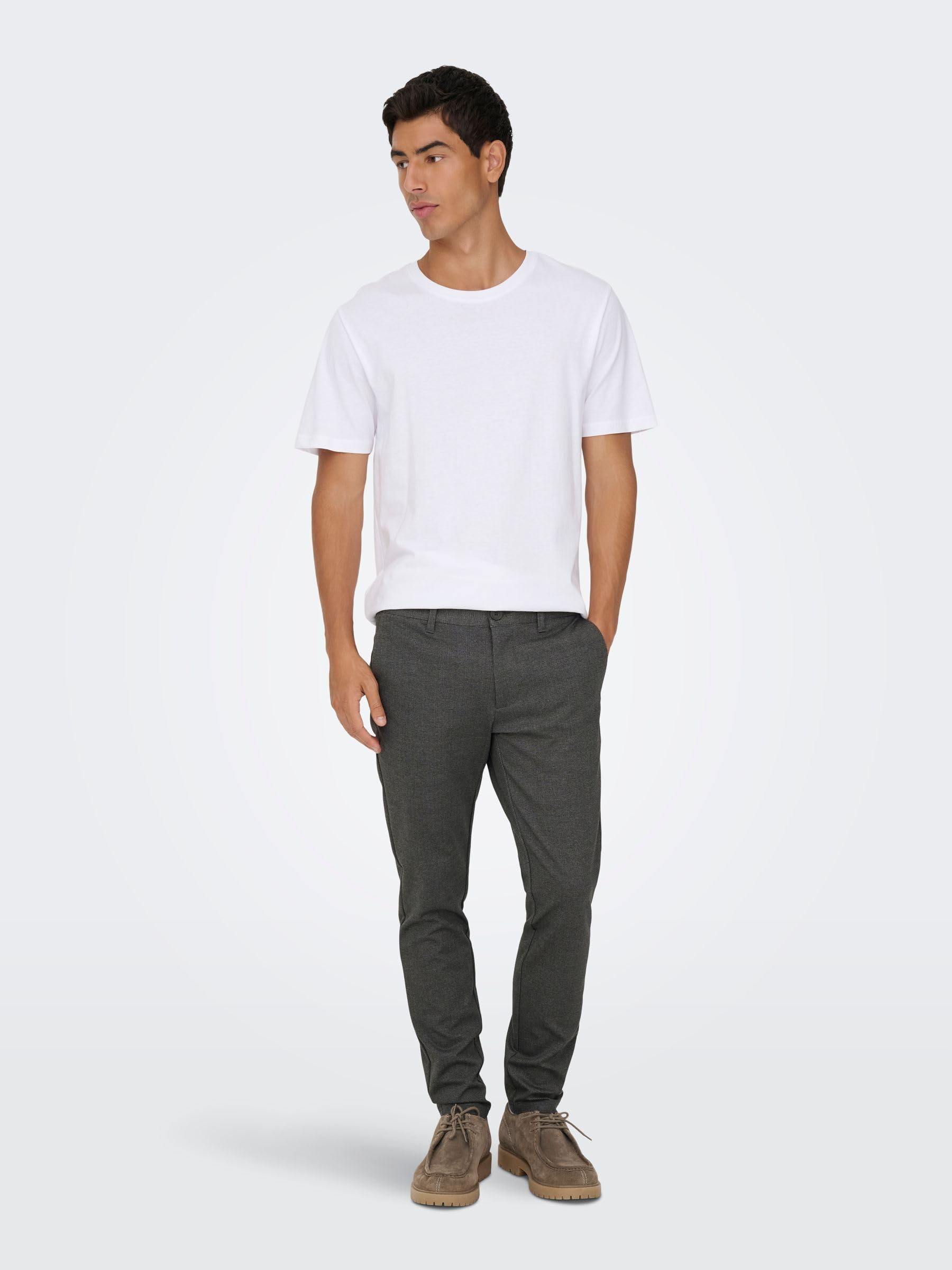 Only & Sons Onsmark Slim Check 020960 Pantaloni 32W/32L Nero