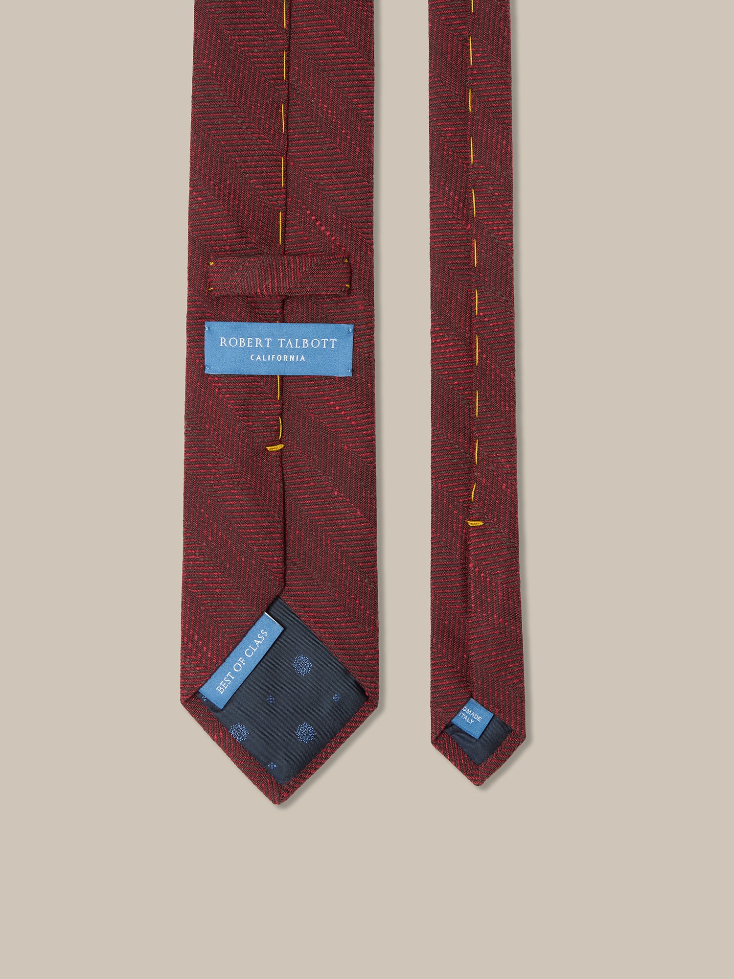 Robert Talbott Herringbone Shantung cravatta seta rossa