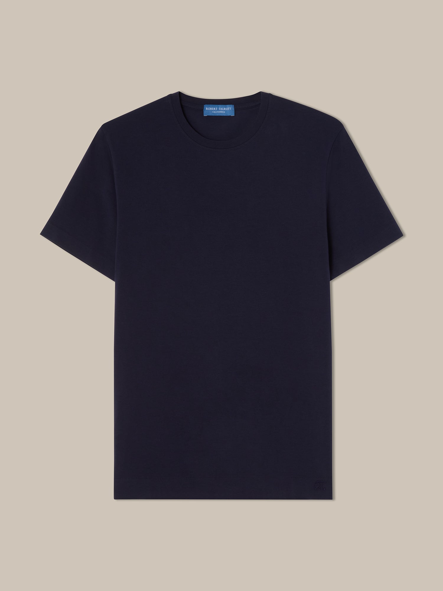 Robert Talbott Dean t-shirt navy cotone stretch