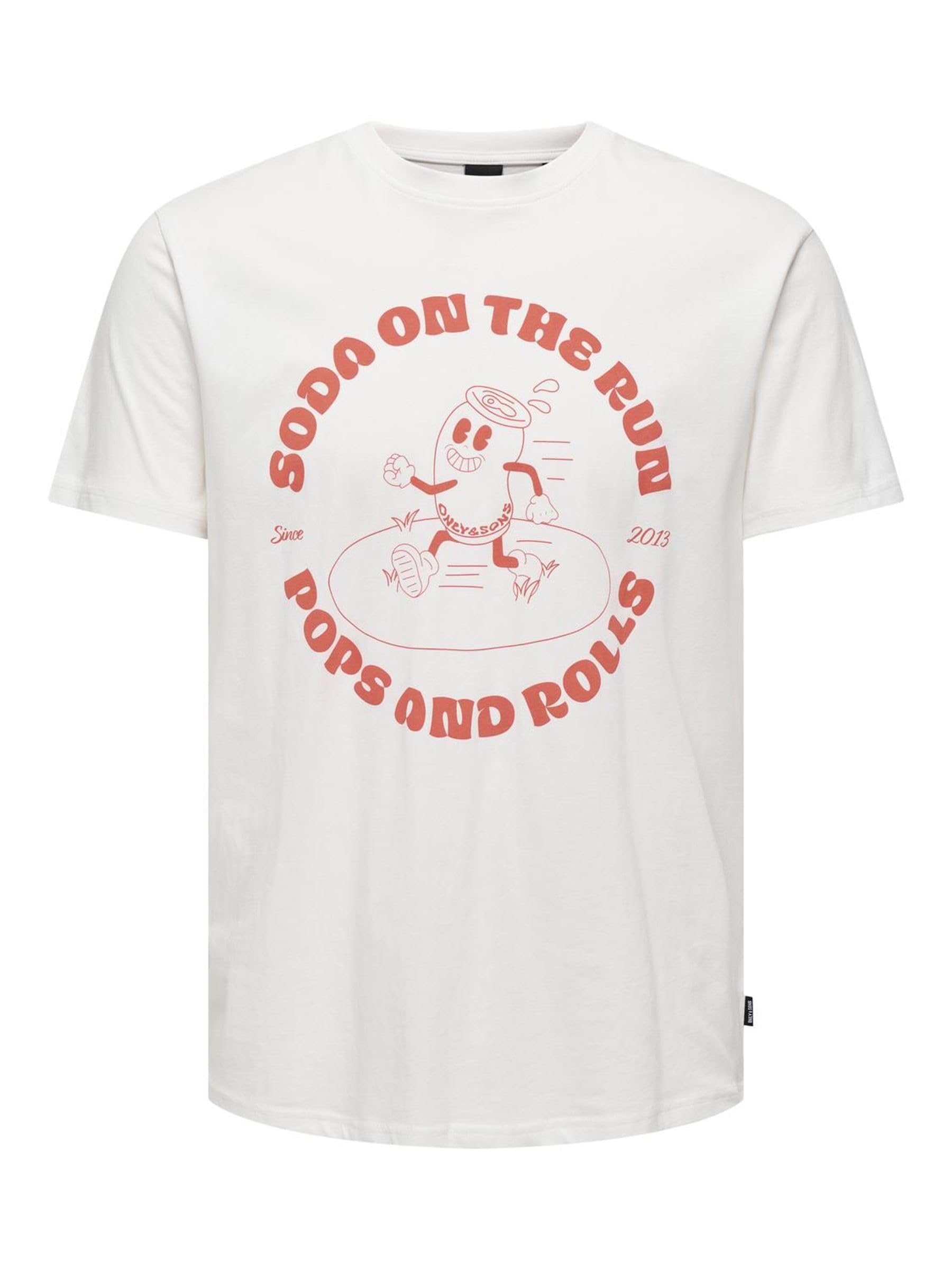 ONLY & SONS T-shirt Girocollo Uomo S Blu Stampa 3D