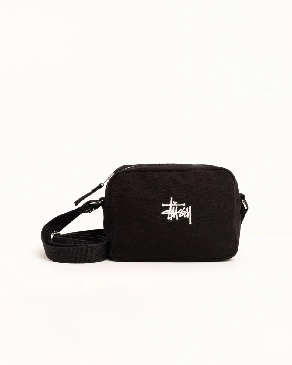 Stussy Canvas Pouch pochette nera cotone 19 cm