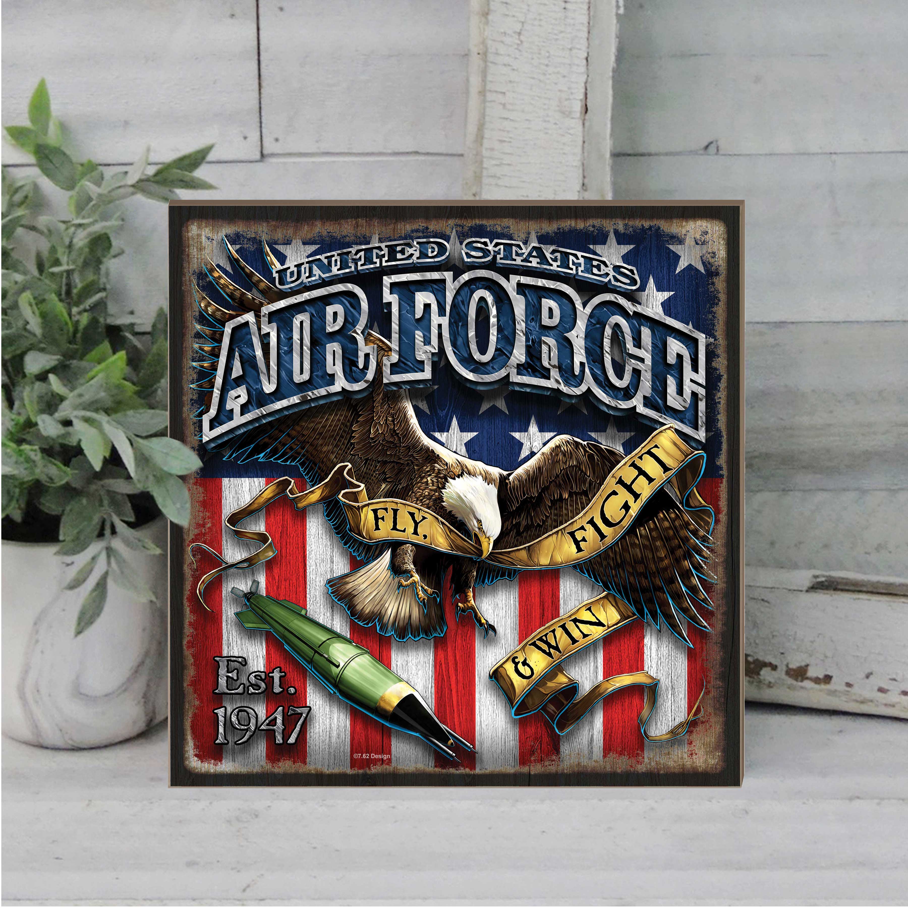 7.62 Design USAF Fighting Eagle targa parete 10x10 licenza ufficiale