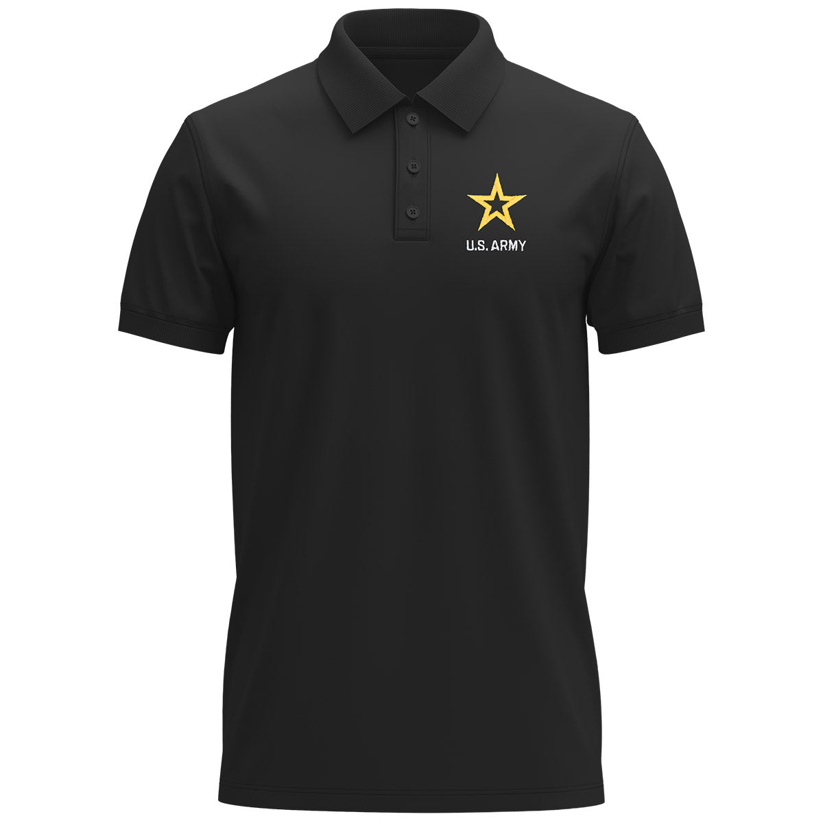 7.62 Design US Army Logo Polo uomo nero cotone ricamata