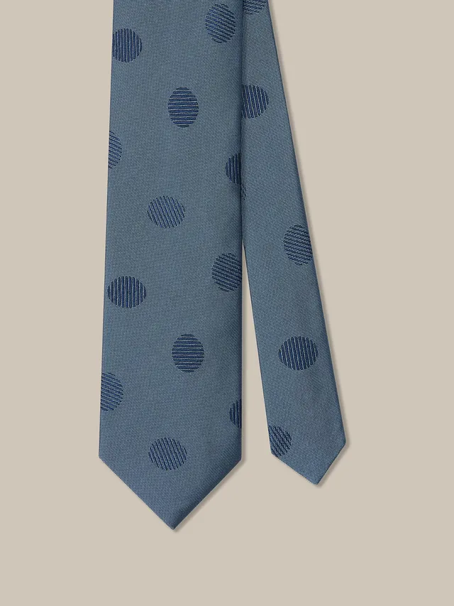 Robert Talbott Robert Oval Geo Cravatta Seta Blu Legacy