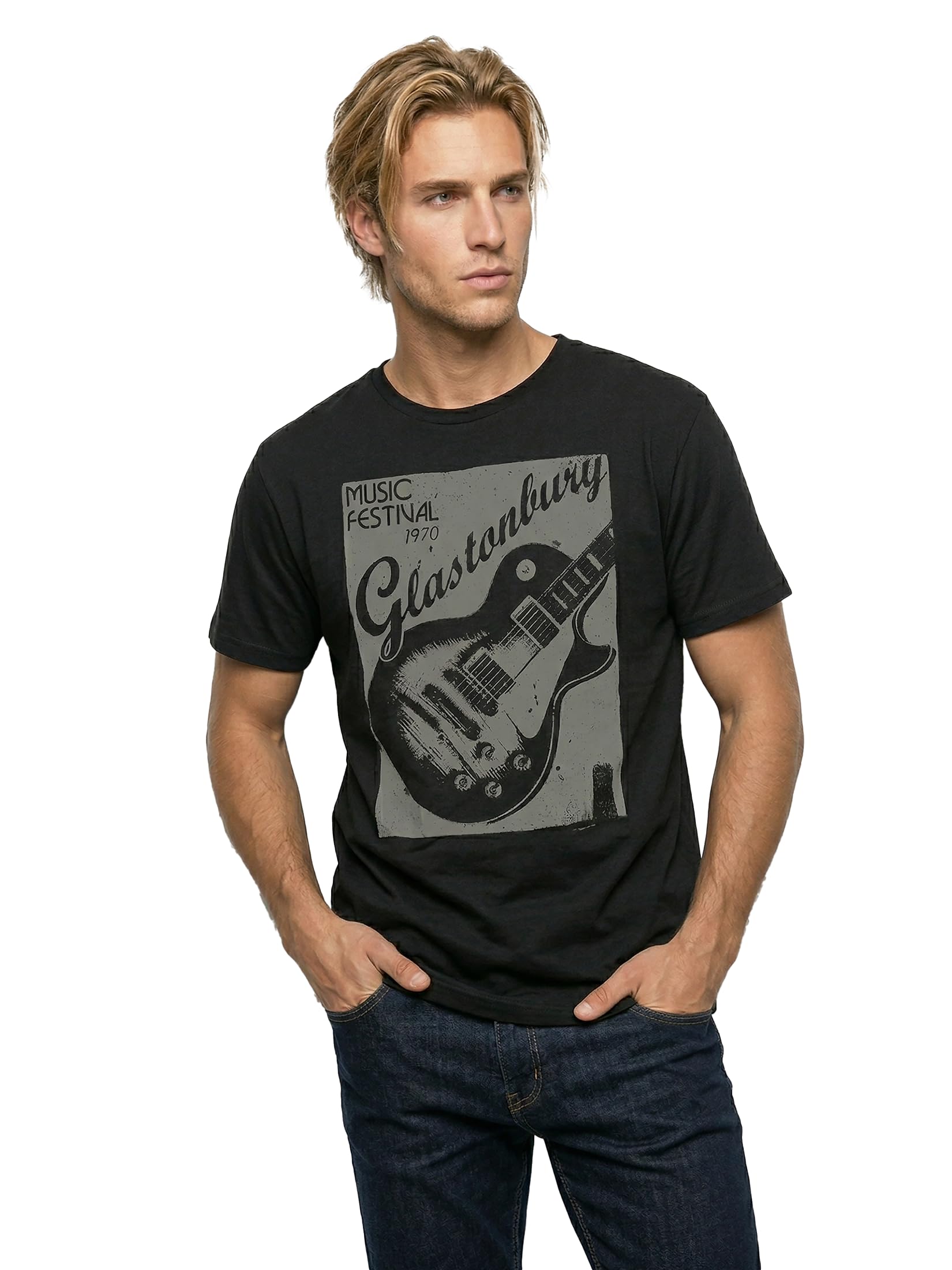 MAKAYA Glastonbury T-Shirt Uomo M 100% Cotone Rock