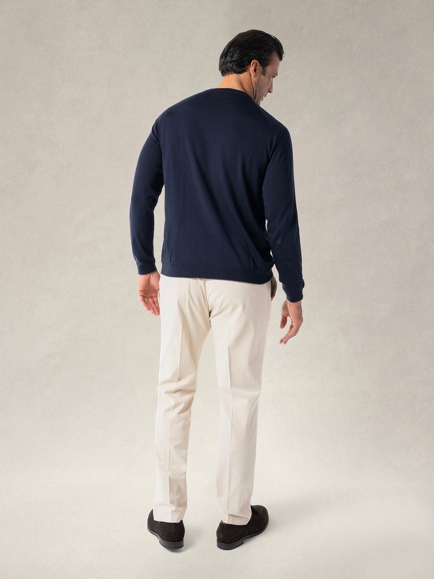 Robert Talbott Keaton Maglione Uomo Navy Merino