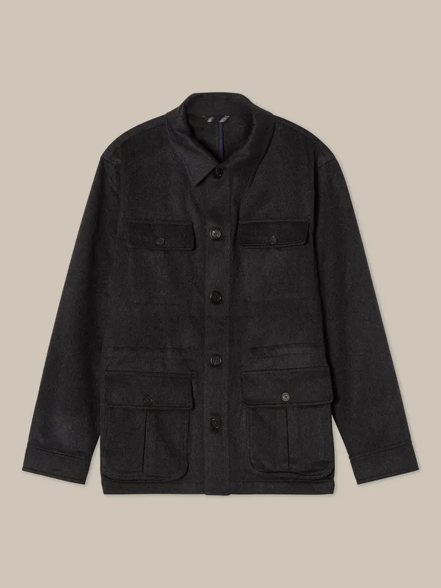 Robert Talbott Ross Field Jacket giacca cashmere grigio medio