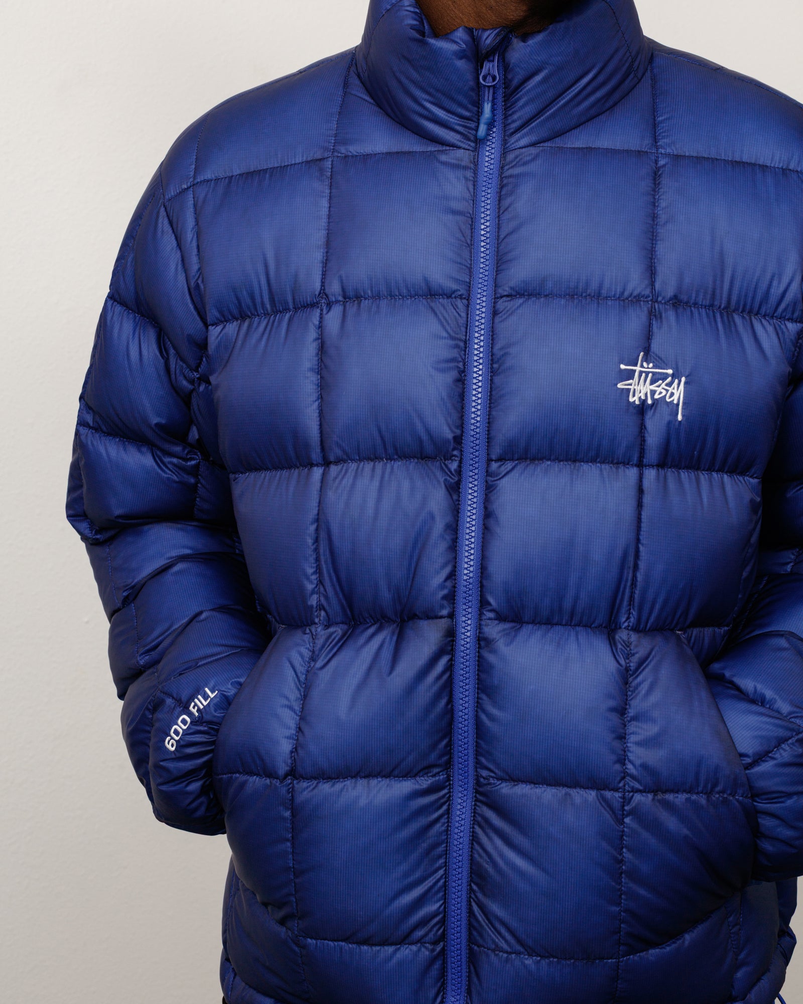 Stussy Midweight Puffer Piumino Blue Nylon 600-fill