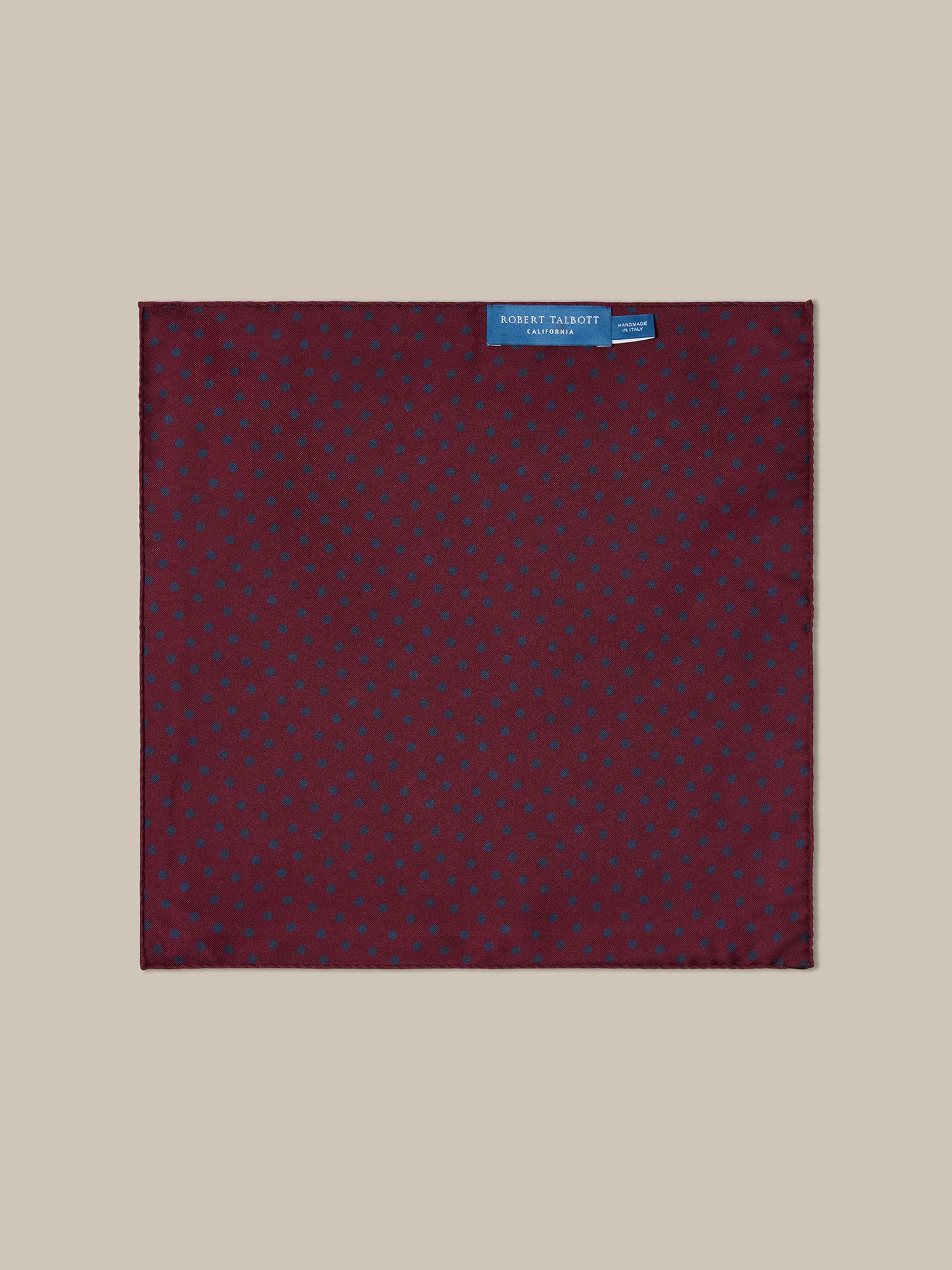 Robert Talbott Collins fazzoletto bordeaux medaglione seta