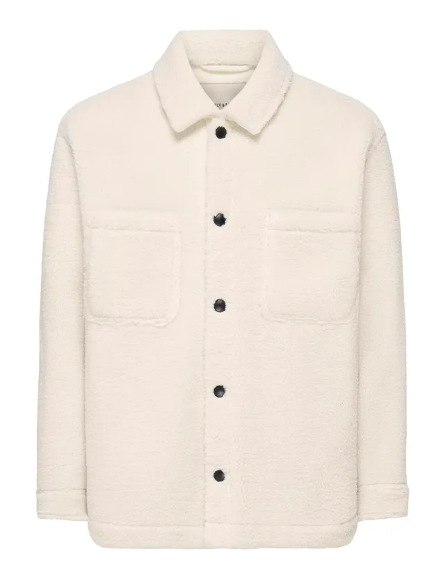 ONLY & SONS Onssigurd Giacca Sherpa Uomo S Egret Invernale