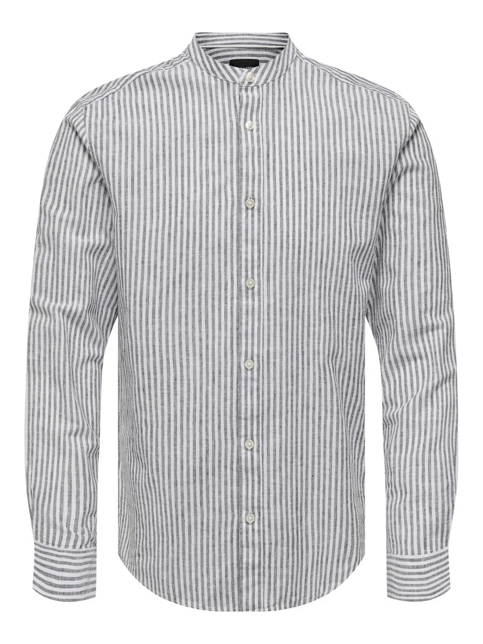 ONLY & SONS Camicie lino righe camicia uomo blu Cachemire