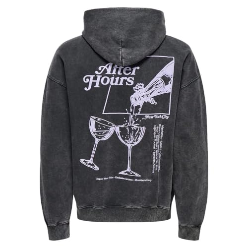 ONLY & SONS Buck Felpa Cappuccio Uomo Grigia XL