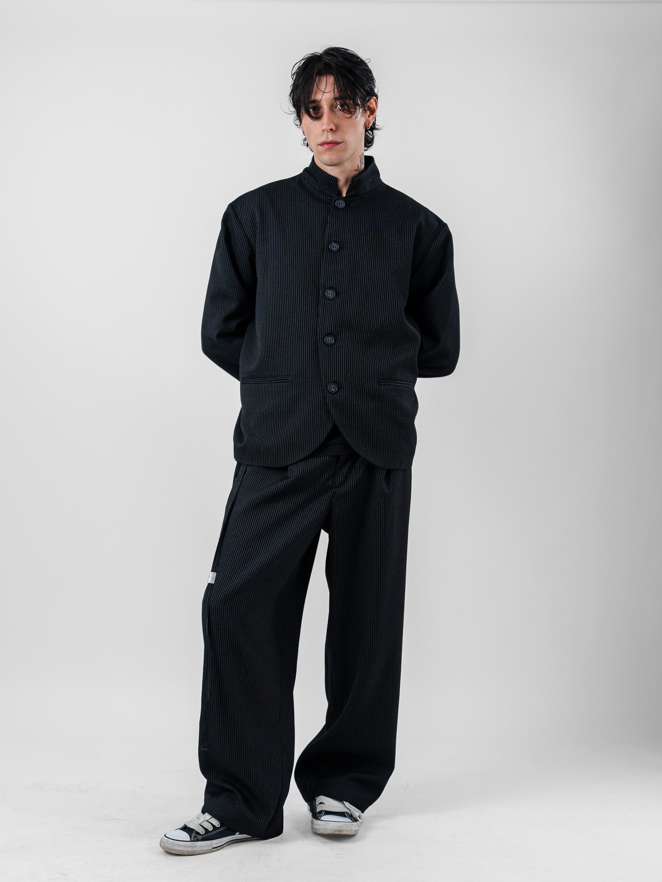 Tiat Fallen Angels Pinstripe metal pant pantaloni uomo gessato