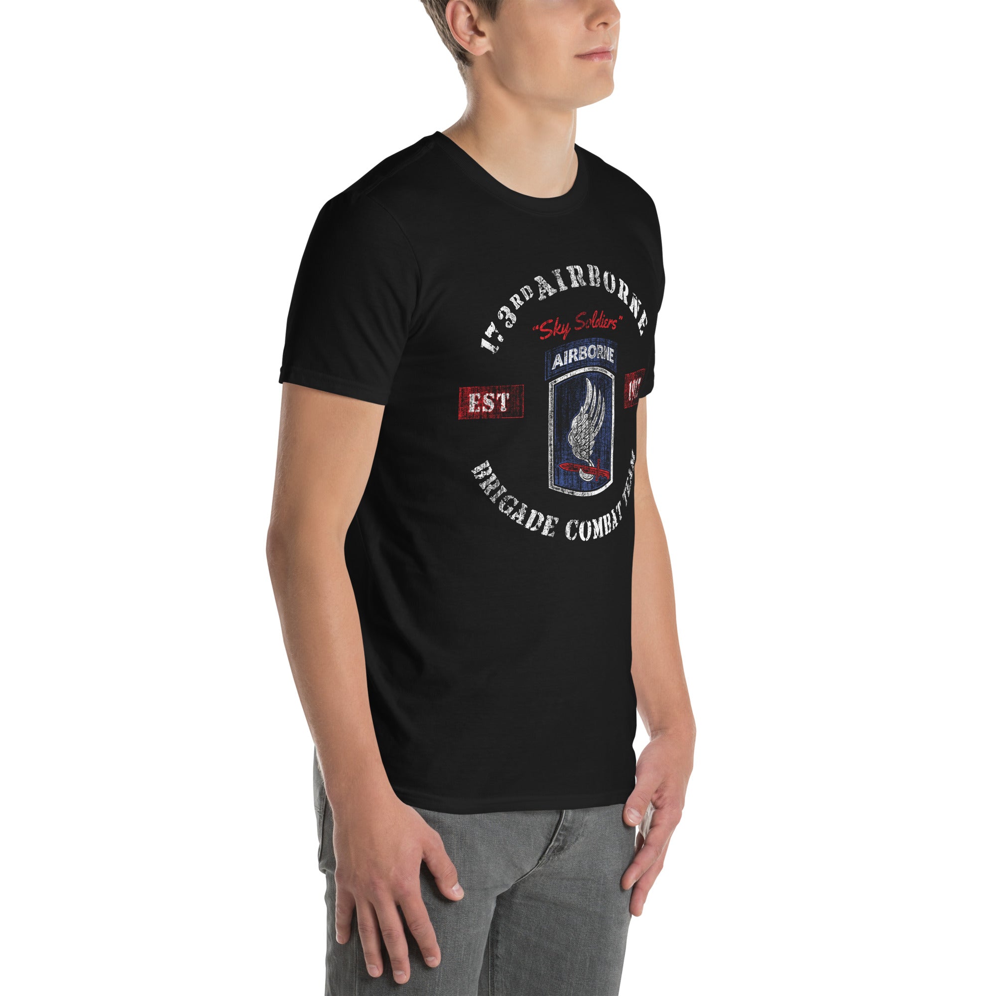 7.62 Design 173rd Airborne T-Shirt cotone nero Sky Soldiers