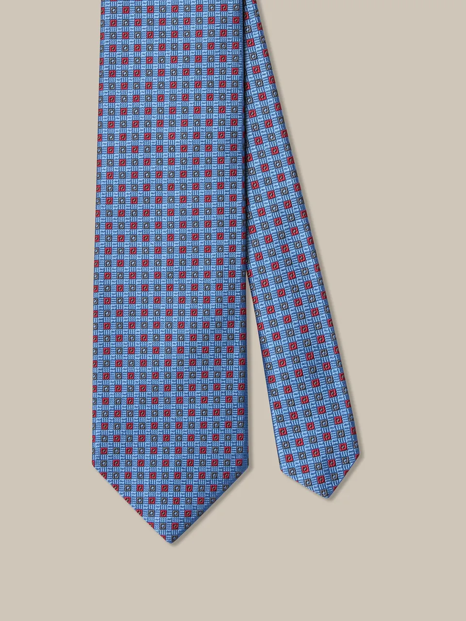 Robert Talbott Square Neat Best of Class cravatta blu seta