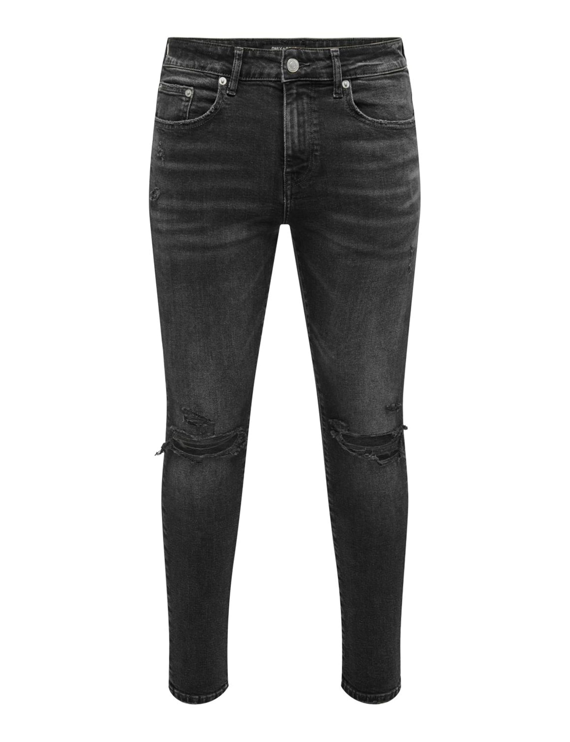 Only & Sons Onswarp Skinny Destroy Jeans Blu Jeans Scuro
