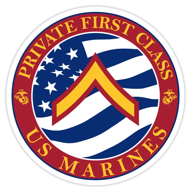 7.62 Design USMC E-2 Private First Class adesivo auto 9 cm
