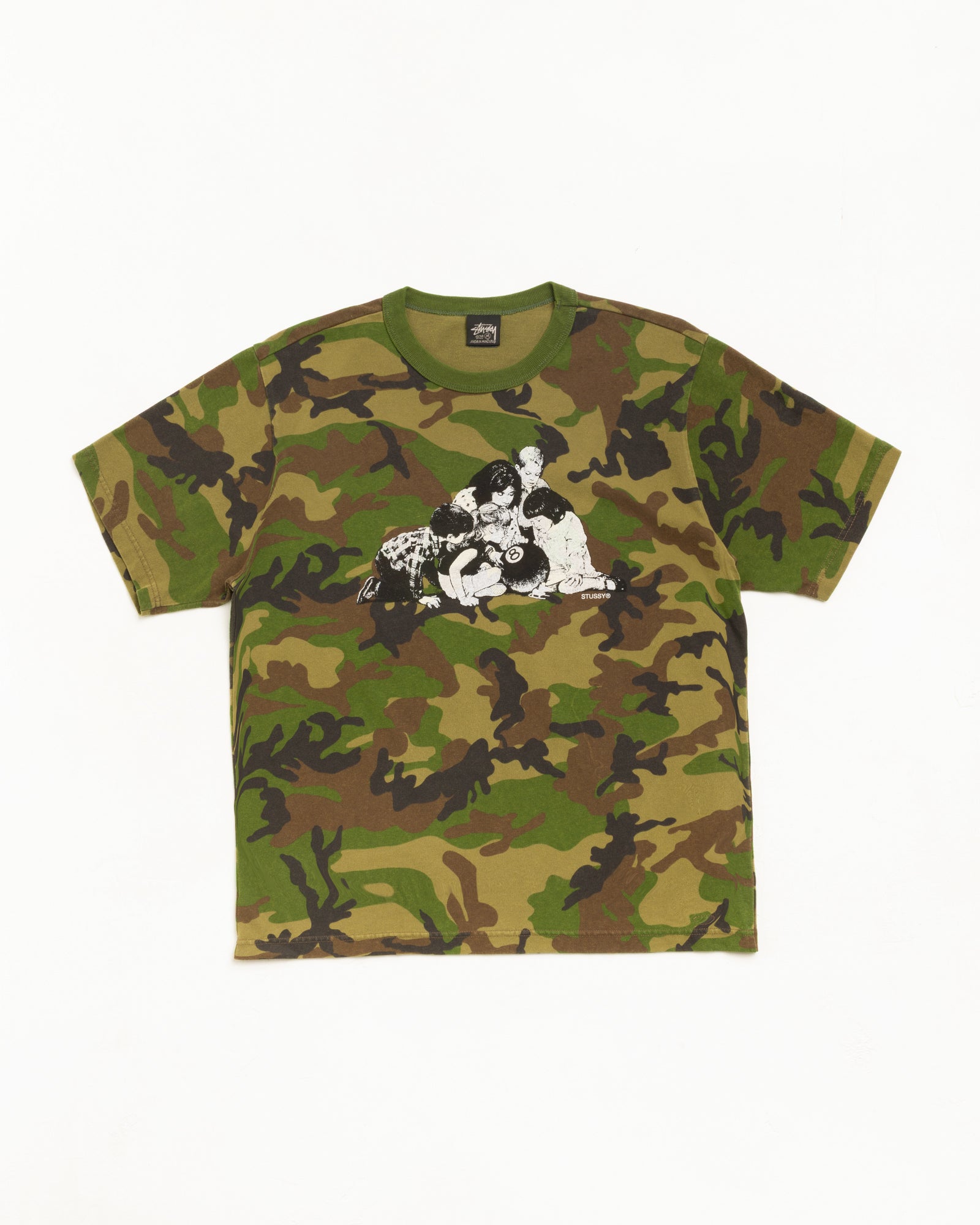 Stussy Kids Tee Maglietta Camo cotone 220gsm maniche corte