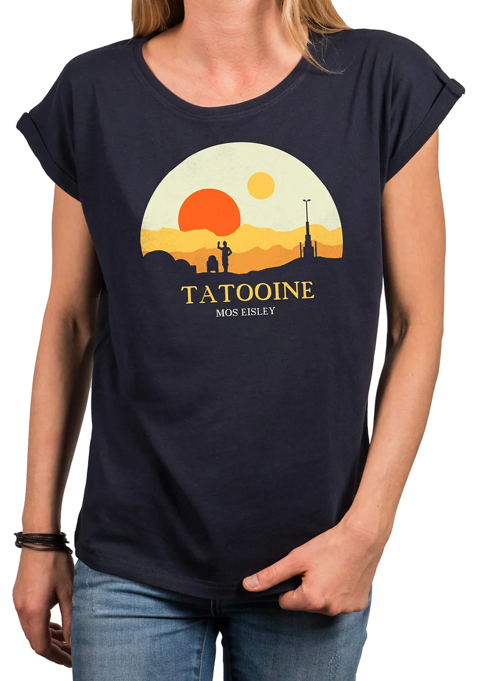 MAKAYA Tatooine Mos Eisley T-Shirt Donna S Cotone