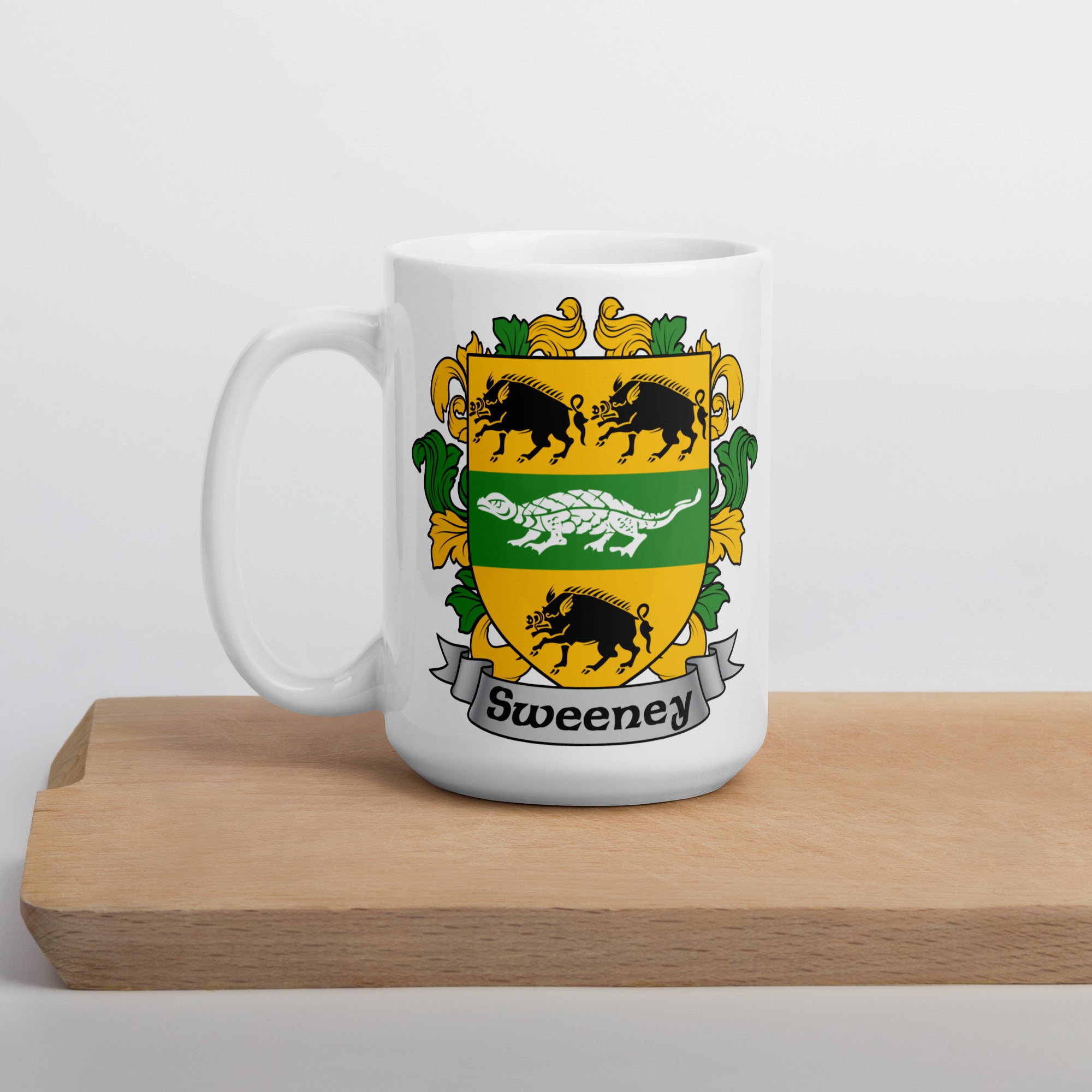 7.62 Design Tazza Mug Sweeney Irish Crest 15oz Ceramica