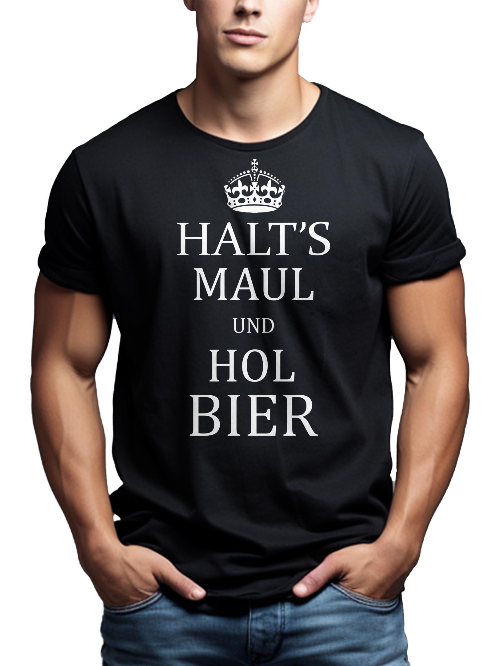 MAKAYA Zitto Birra T-Shirt Uomo L Cotone Divertente