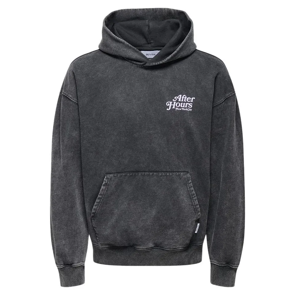 ONLY & SONS Buck Felpa Cappuccio Uomo Grigia XL