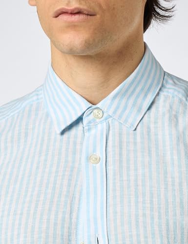 ONLY & SONS Onscaiden Camicia Lino Rigata Uomo S Blu