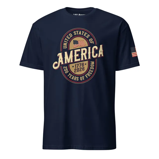 7.62 Design USA 250th t-shirt uomo cotone bandiera