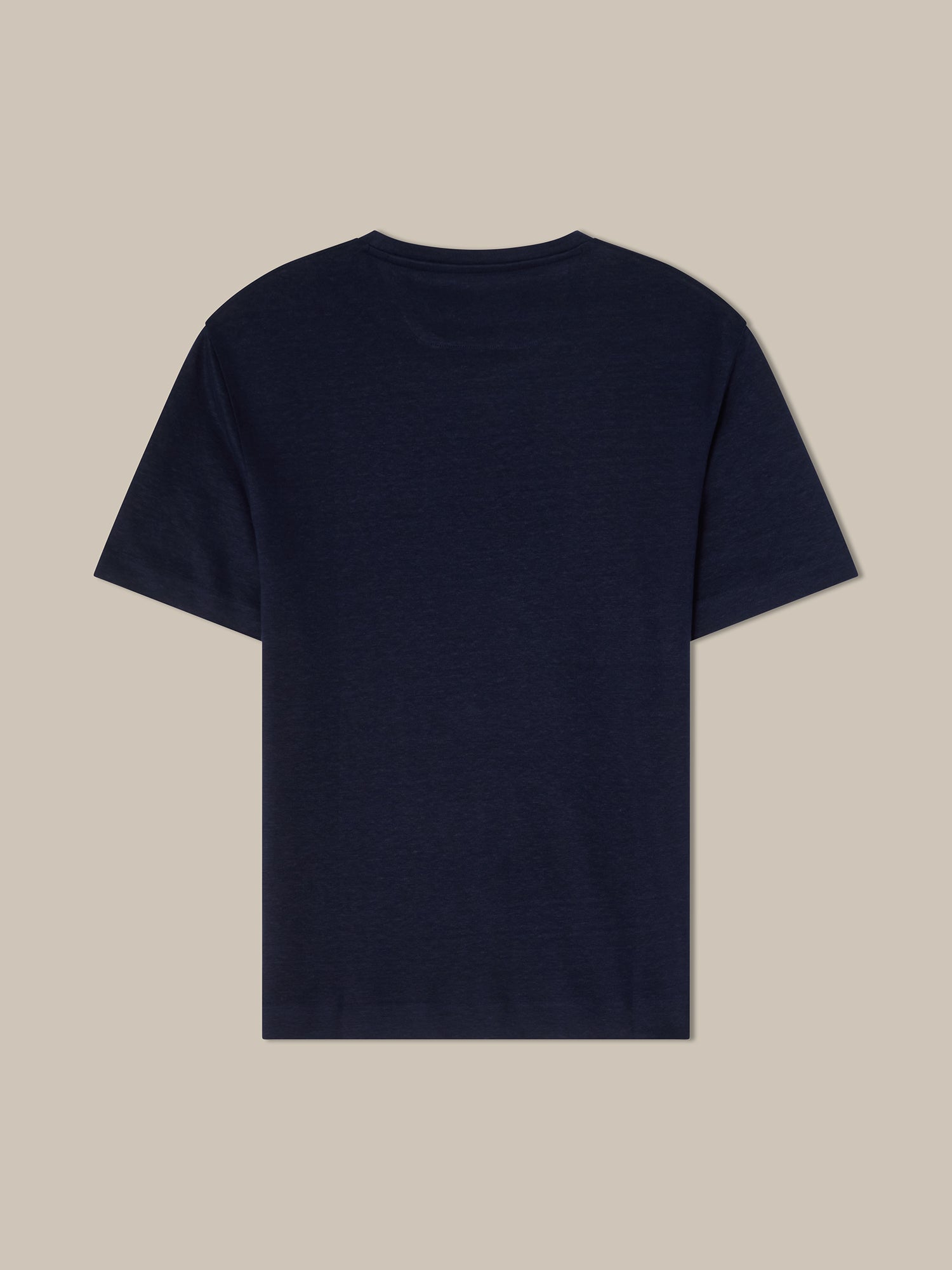 Robert Talbott Davis T-Shirt Uomo Blu Navy Lino 100%