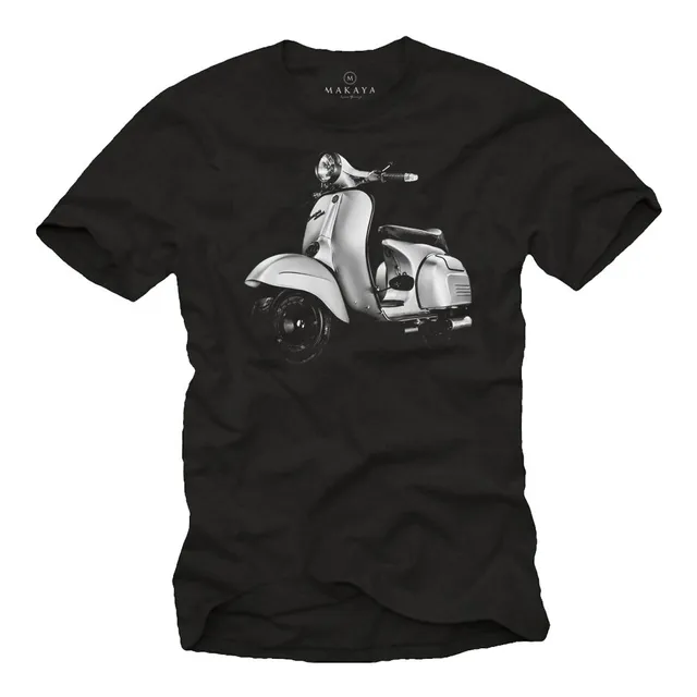 MAKAYA Special 125 T-Shirt Uomo Moto Vintage 100% Cotone