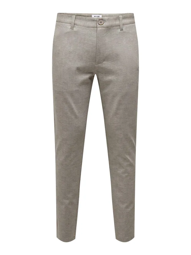 ONLY & SONS Mark Pantaloni chino uomo slim gessato