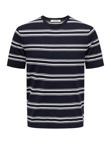 Only & Sons Onswyler Life Stripe Maglia Uomo L Blue Fog