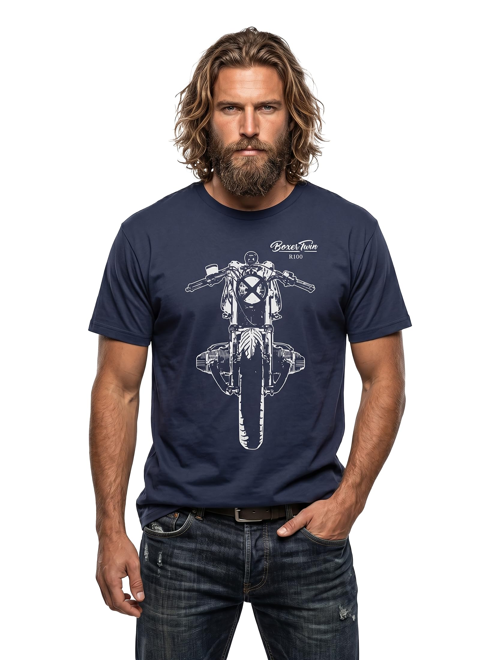 MAKAYA Cafe Racer R100 T-Shirt Moto Uomo XL Cotone